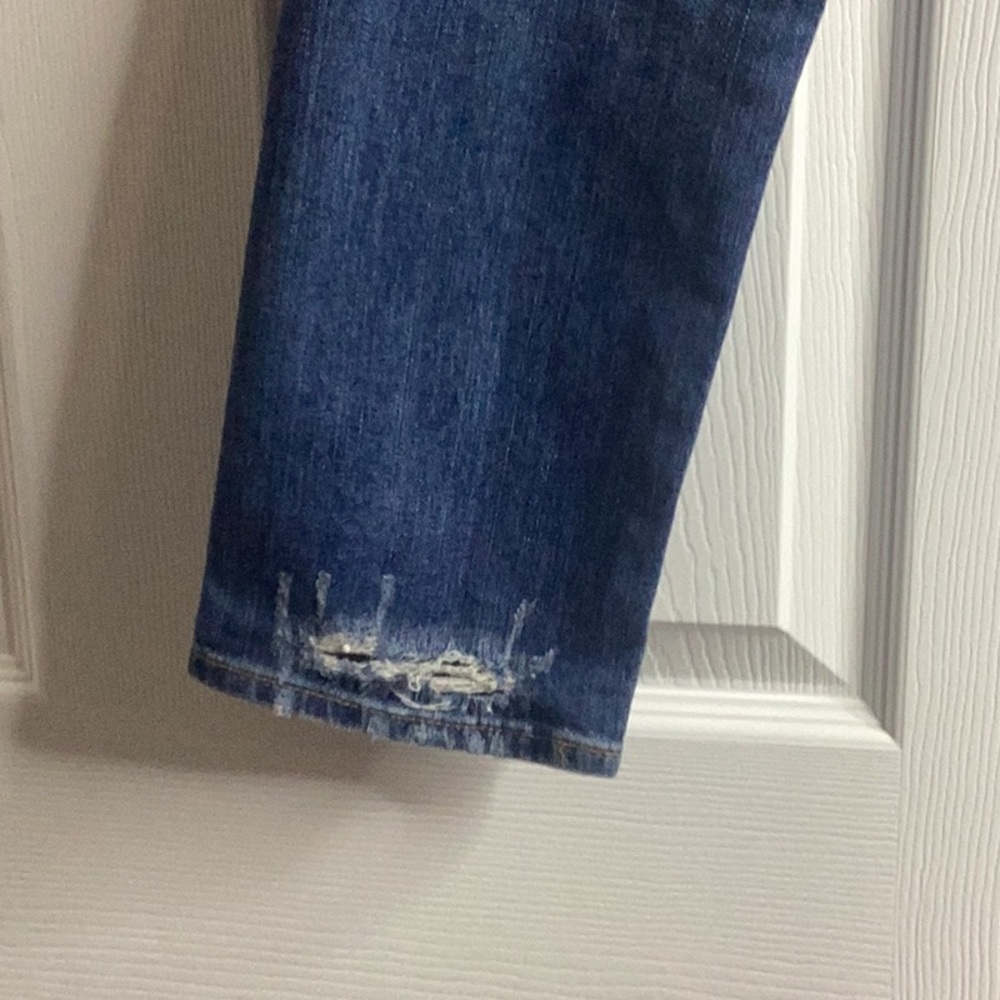 AG Adriano Goldschmied Dark Blue Ripped Jeans The Ex-Boyfriend Slim Slouchy 26R - Picture 4 of 7